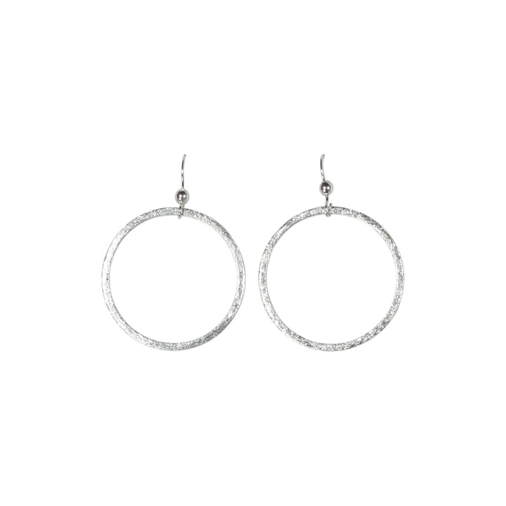 SALE - Brushed Hoop Earring - Earrings - Silver - Silver / Large - Azil Boutique
