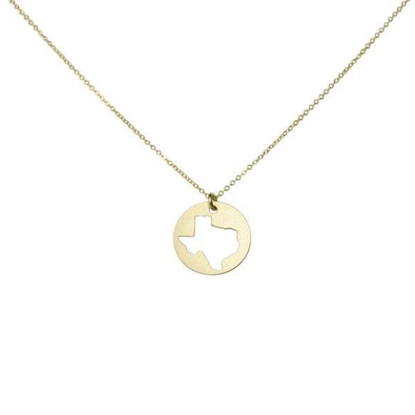 SALE - State Outline Necklace - Necklaces - Gold - Gold / TX - Azil Boutique