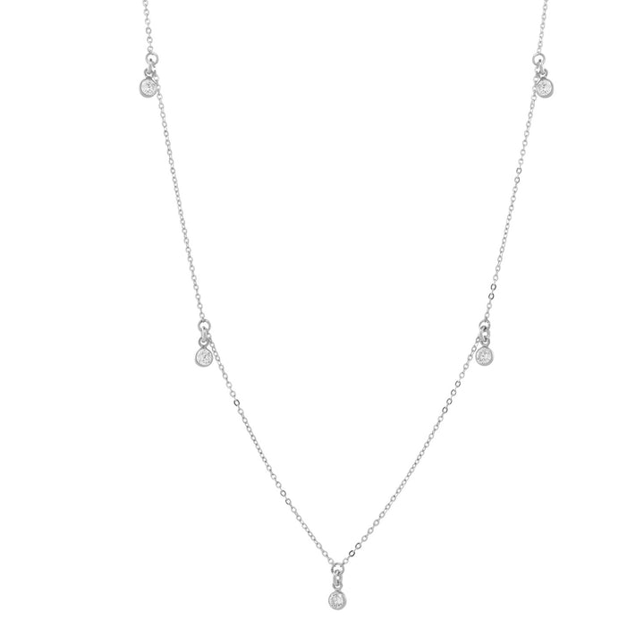 Tiny CZ Bezel Choker / Necklace - Necklaces - Choker - Choker / Silver - Azil Boutique