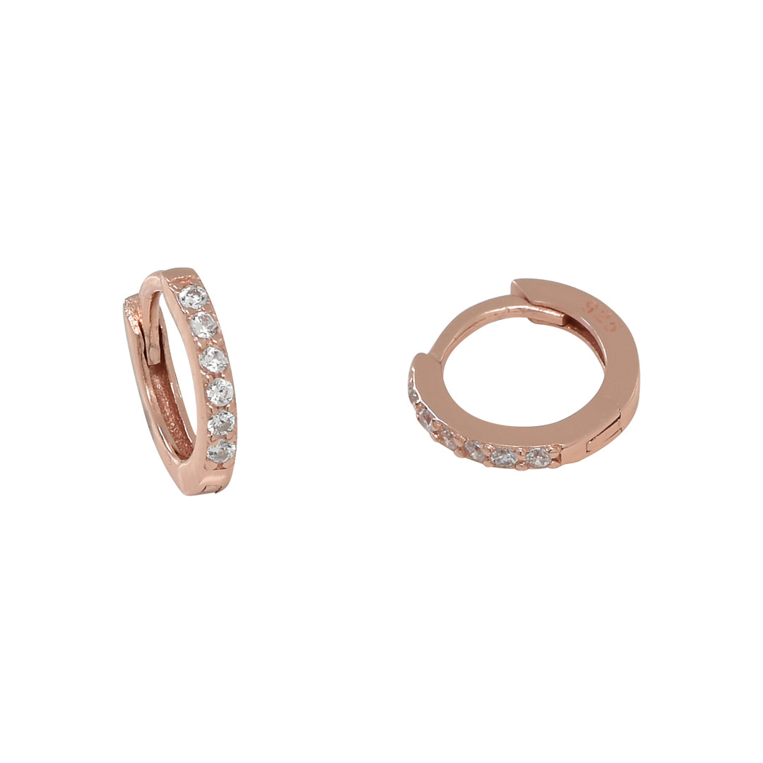Classic CZ Huggies - Earrings - Small - Small / Rose Gold - Azil Boutique