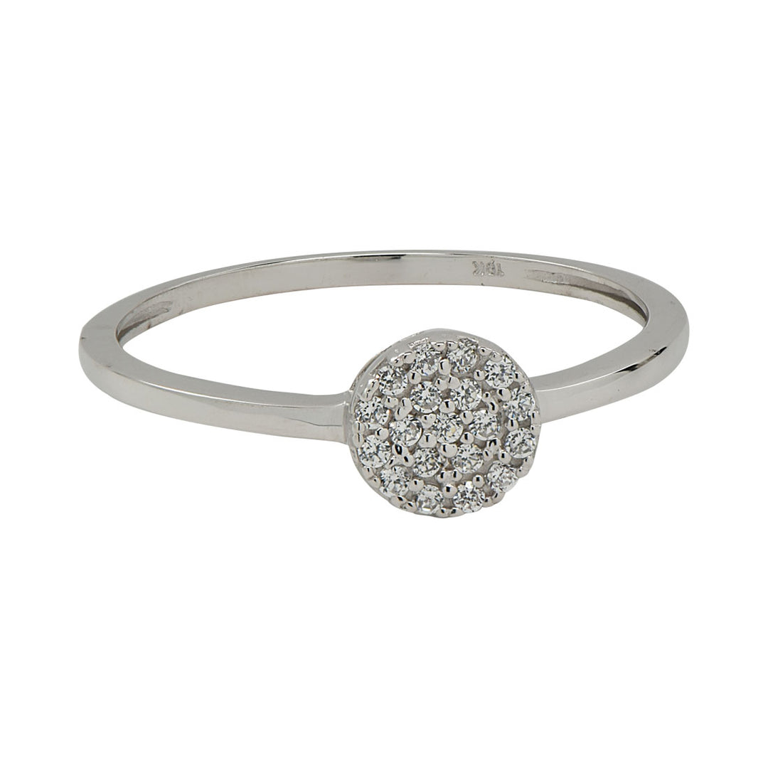 10k Solid Gold CZ Circle Ring - Rings - White Gold - White Gold / 6 - Azil Boutique