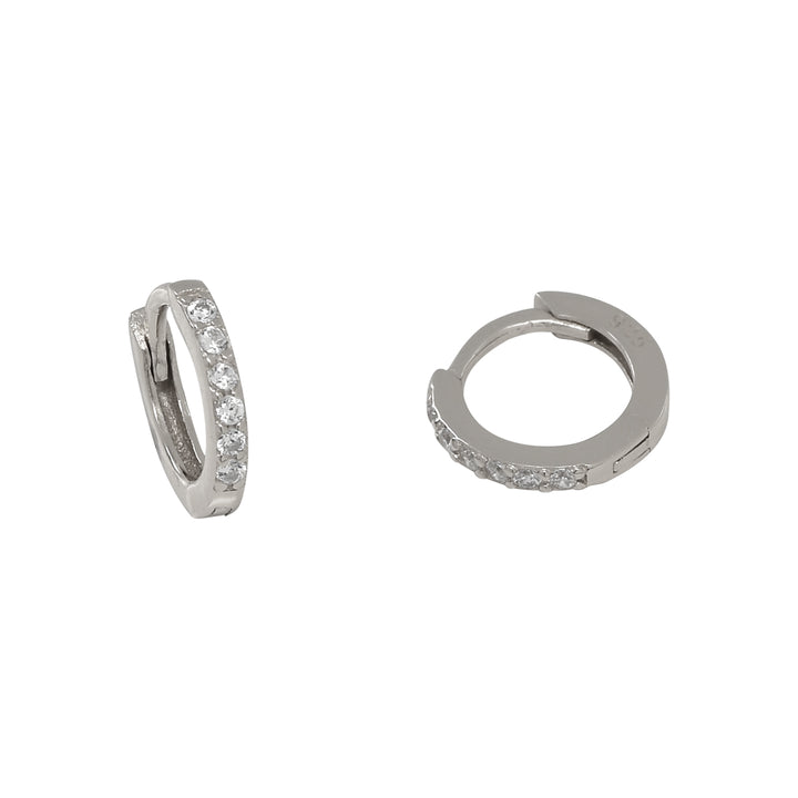 Classic CZ Huggies - Earrings - Small - Small / Silver - Azil Boutique