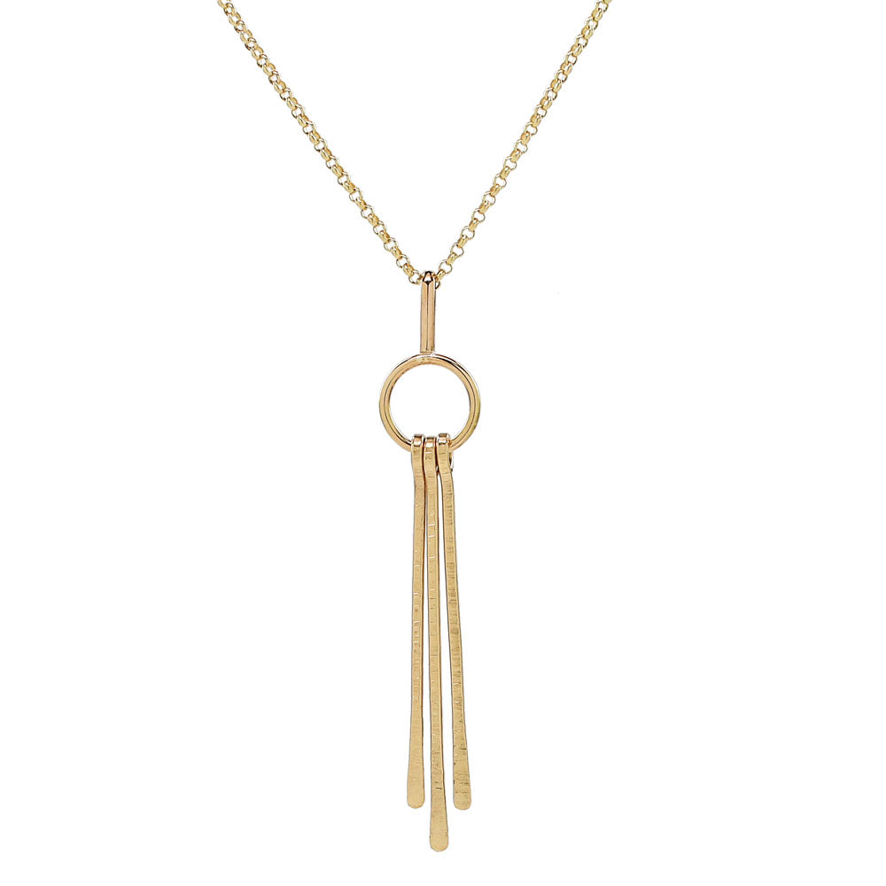 Triple Fringe Long Necklace - Necklaces - Gold - Gold - Azil Boutique