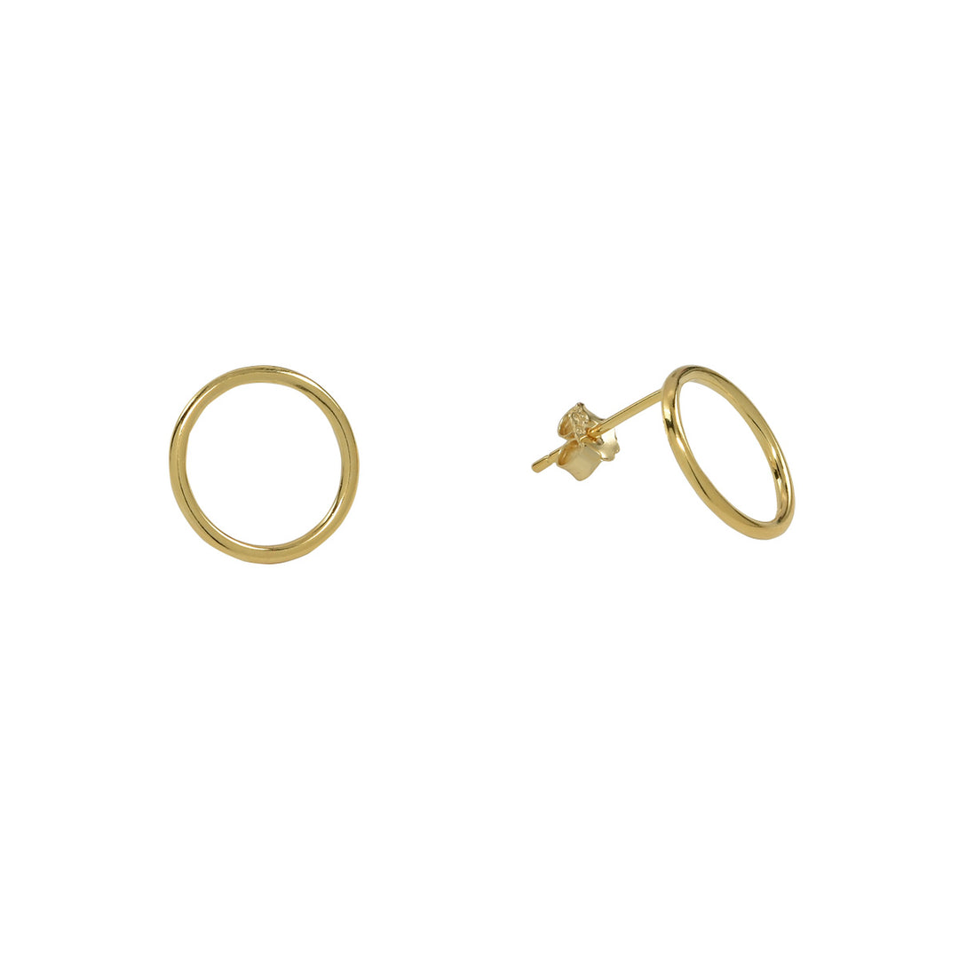 Circle Outline Studs - Earrings - Gold - Gold - Azil Boutique