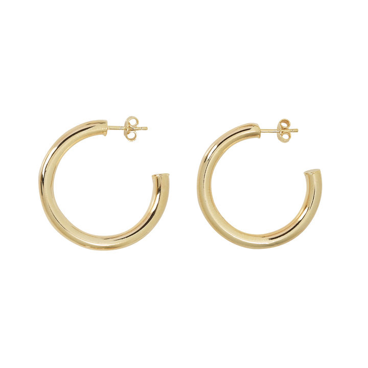 Thick Vermeil Hoops - Earrings - Gold - Gold / Medium - Azil Boutique