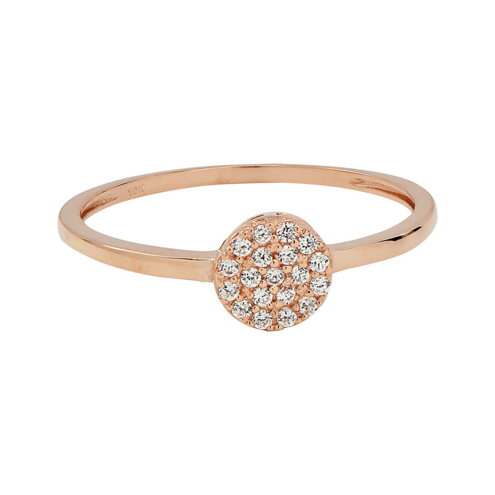 10k Solid Gold CZ Circle Ring - Rings - Rose Gold - Rose Gold / 6 - Azil Boutique