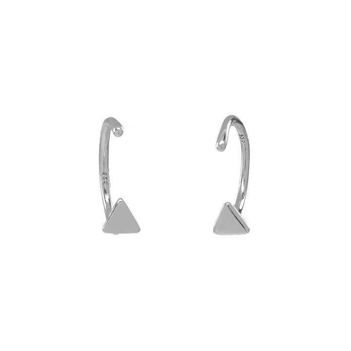 Triangle Open Huggies - Earrings - Silver - Silver - Azil Boutique