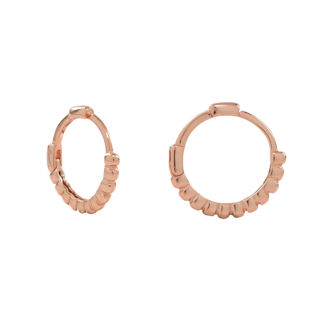 Beaded Huggies - Earrings - Rose Gold - Rose Gold - Azil Boutique