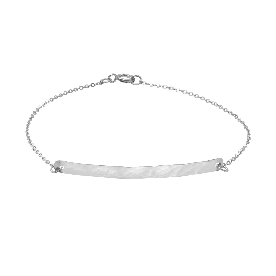 SALE - Long Thin Bar Bracelet - Bracelets - Hammered - Hammered / Silver - Azil Boutique