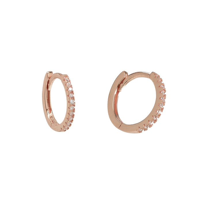 Classic CZ Huggies - Earrings - Medium - Medium / Rose Gold - Azil Boutique