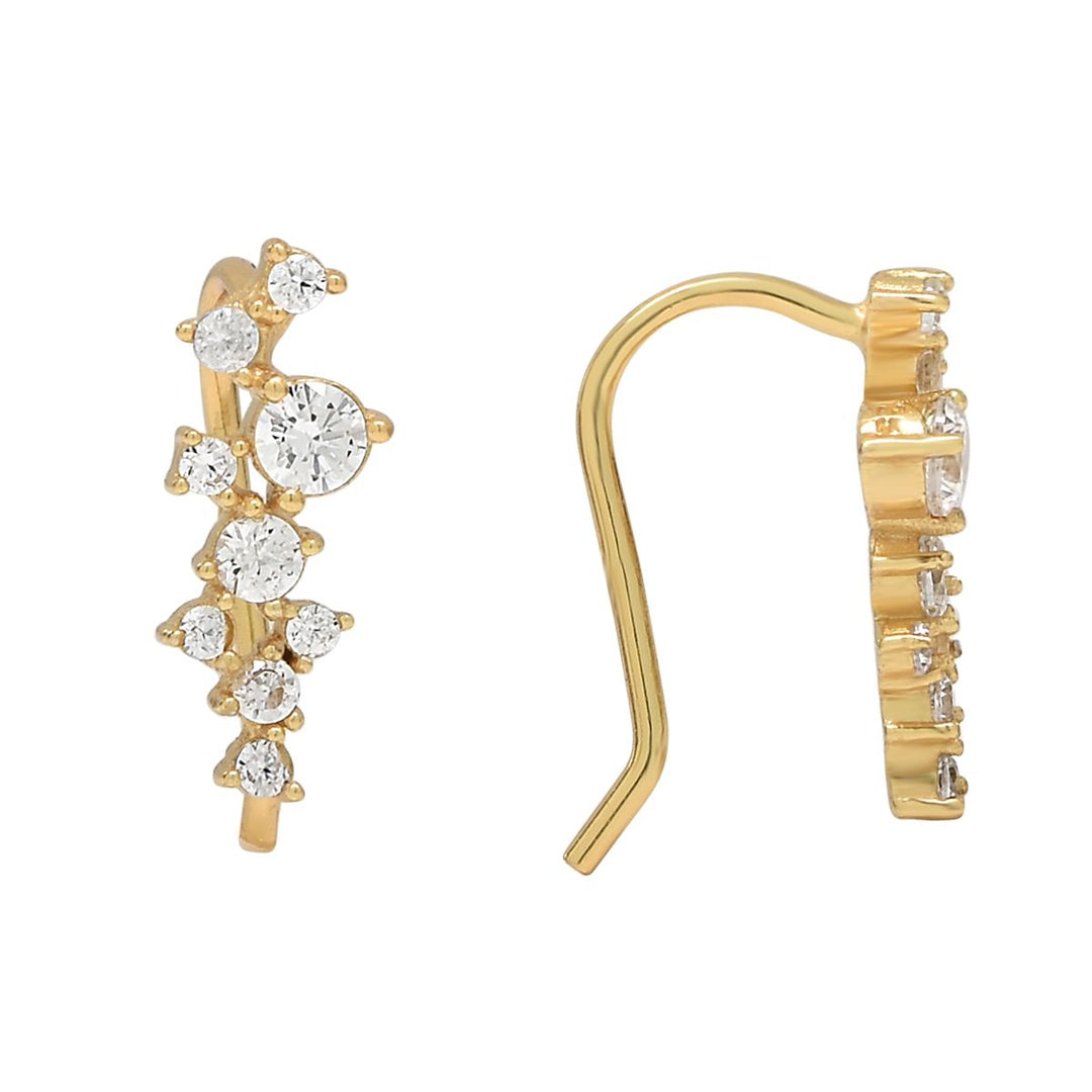 Multi Round CZ Crawler - Earrings - Gold - Gold / Left - Azil Boutique