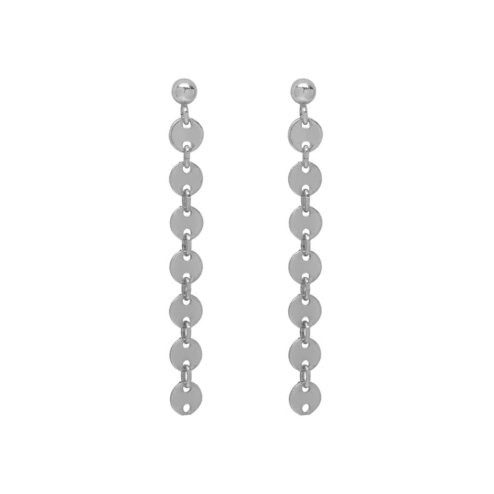 Tiny Disc Drop Earrings - Earrings - Silver - Silver - Azil Boutique