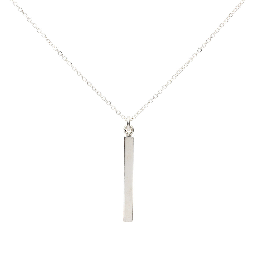 Single Bar Drop Necklace - Necklaces - Silver - Silver - Azil Boutique