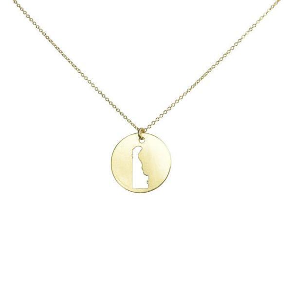 SALE - State Outline Necklace - Necklaces - Gold - Gold / DE - Azil Boutique