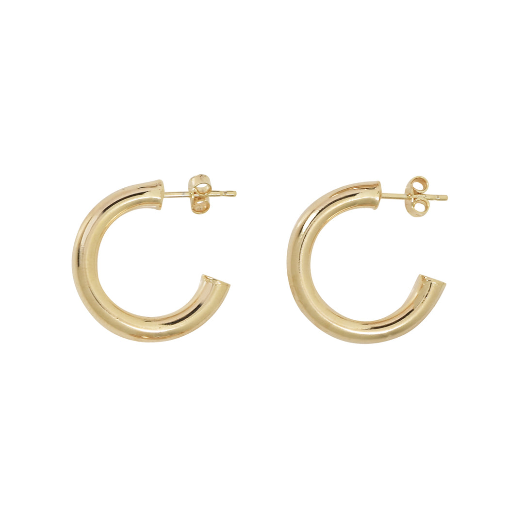 Thick Vermeil Hoops - Earrings - Gold - Gold / Small - Azil Boutique