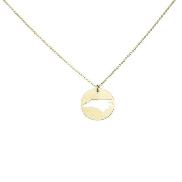 SALE - State Outline Necklace - Necklaces - Gold - Gold / NC - Azil Boutique