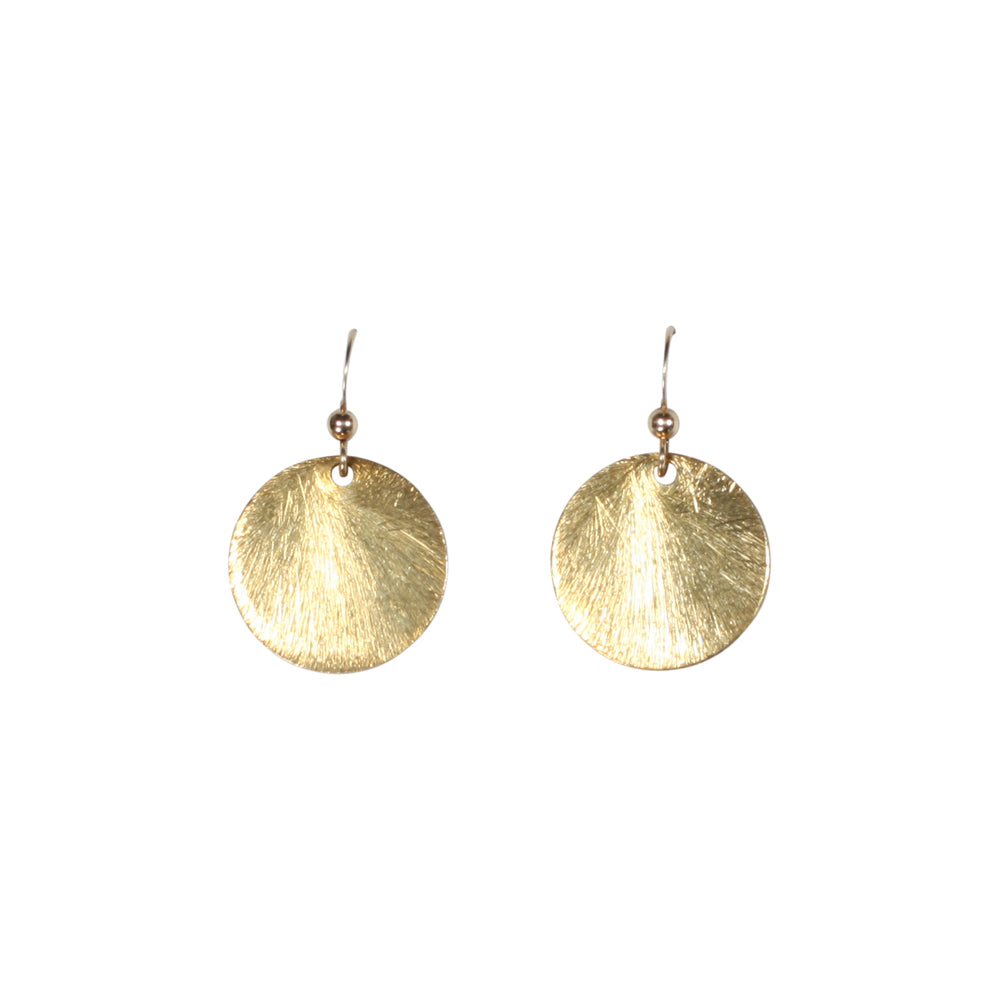 SALE - Brushed Disc Earrings - Earrings - Gold - Gold / Large - Azil Boutique