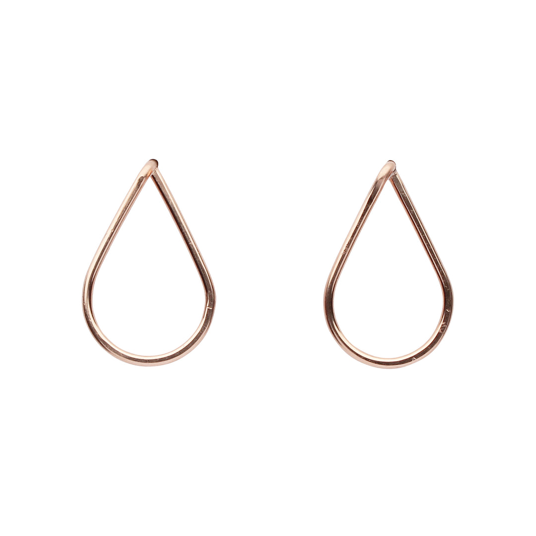 Teardrop Wirewrapped Studs - Earrings - Rose Gold - Rose Gold / Small - Azil Boutique