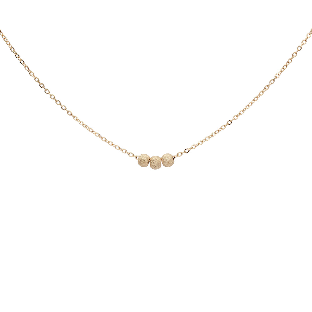 14k Solid Gold Triple Stardust Necklace - Necklaces - Yellow Gold - Yellow Gold - Azil Boutique