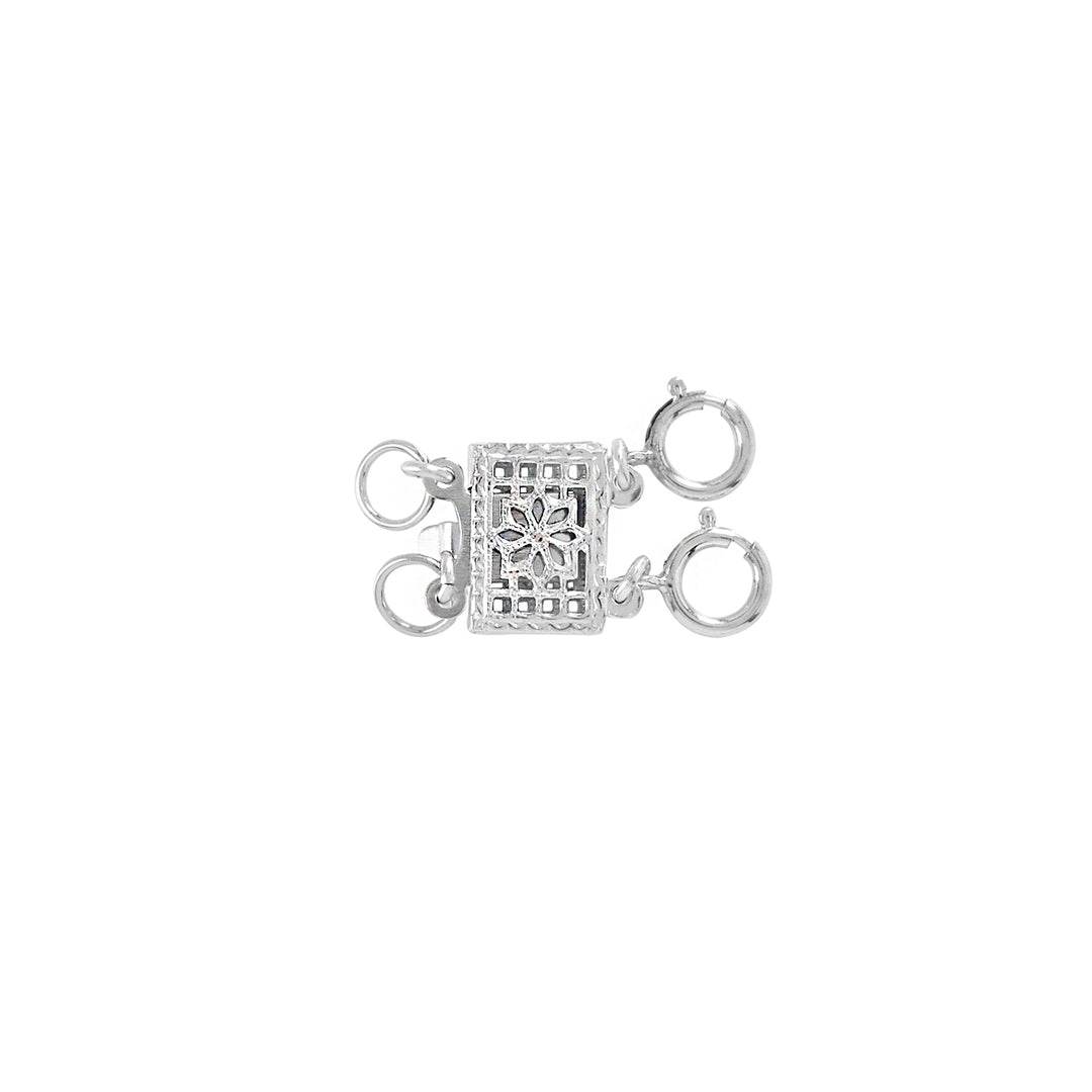 Ornate Square No Tangle Clasp - Necklaces - Silver - Silver / Double - Azil Boutique
