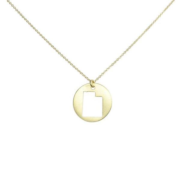 SALE - State Outline Necklace - Necklaces - Gold - Gold / UT - Azil Boutique