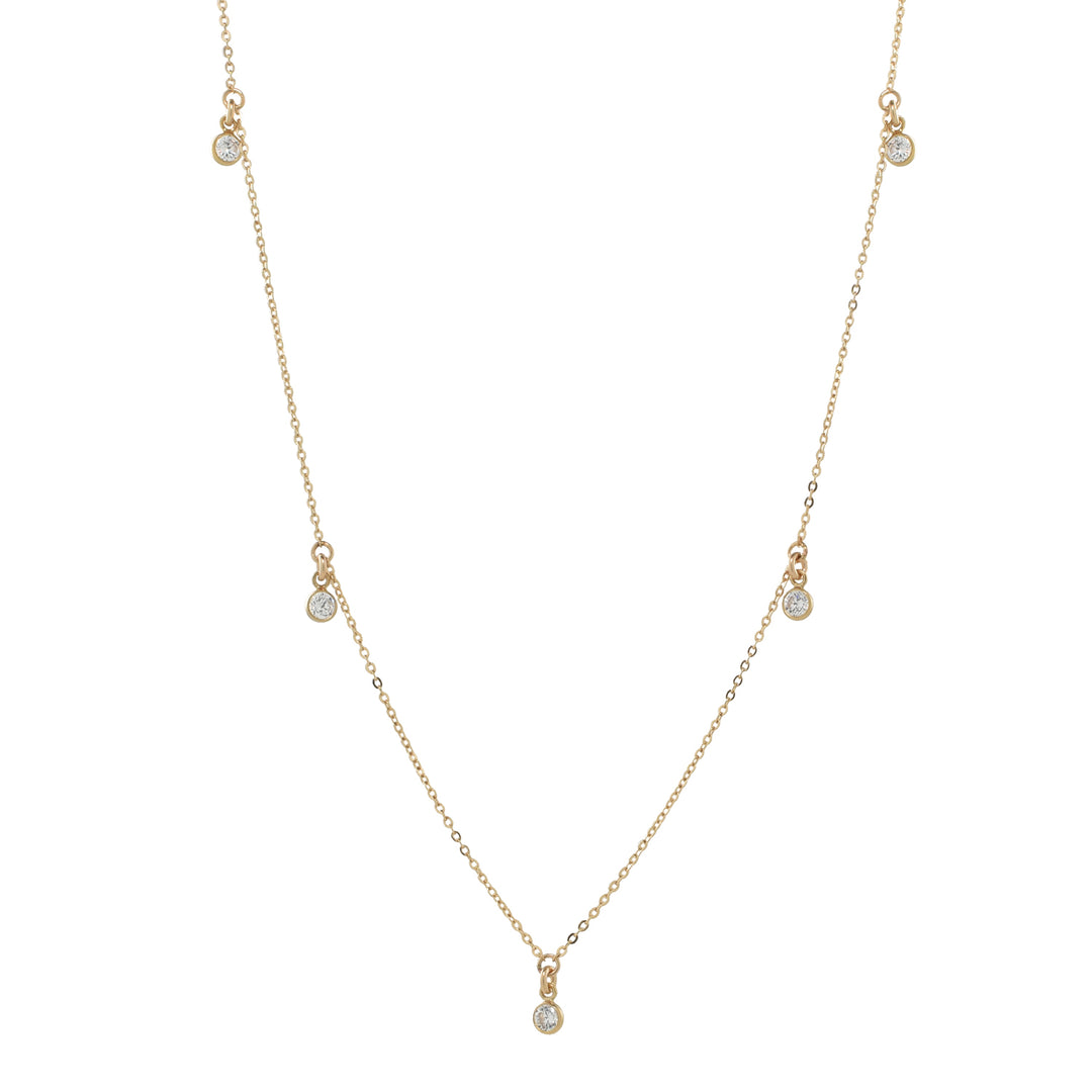 Tiny CZ Bezel Choker / Necklace - Necklaces - Choker - Choker / Gold - Azil Boutique