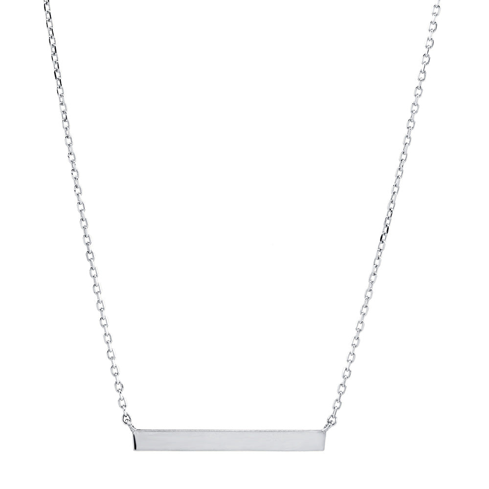 10k Solid Gold Thin Bar Necklace - Necklaces - White Gold - White Gold - Azil Boutique