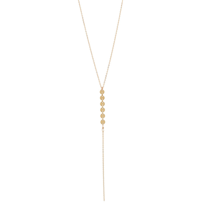 6 Tiny Multi-Disc Y-Drop Necklace - Necklaces - Gold - Gold - Azil Boutique