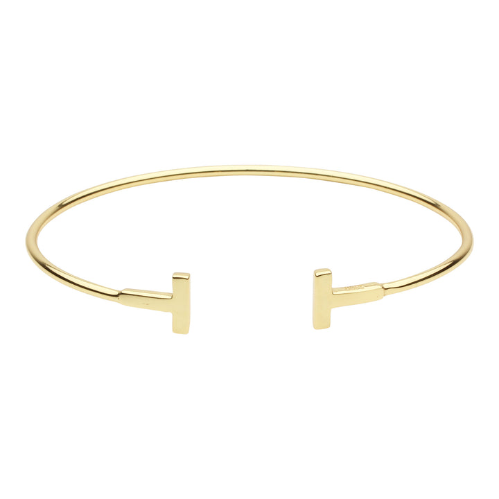 Double Bar Thin Cuff - Bracelets - Gold - Gold - Azil Boutique