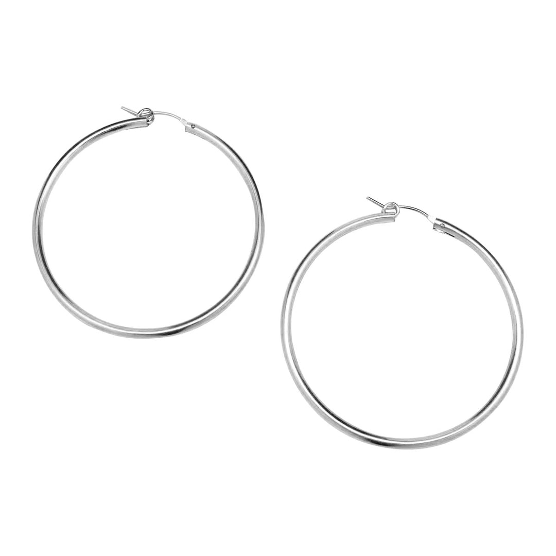 Tube Hoops - Earrings - Silver - Silver / X-Large - Azil Boutique