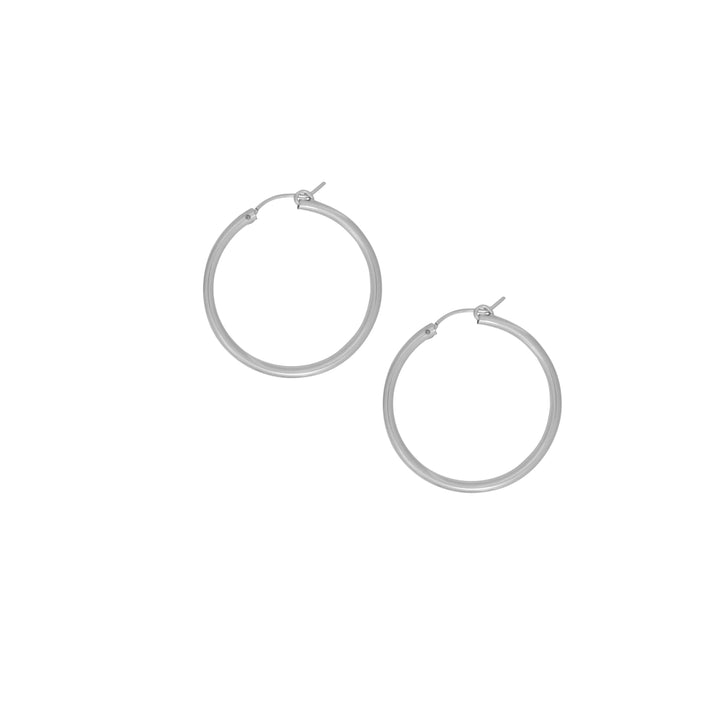 Tube Hoops - Earrings - Silver - Silver / Medium - Azil Boutique