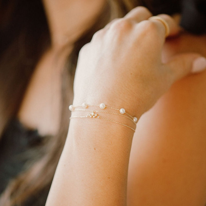 10k Solid Gold Pearl Bracelet - Bracelets -  -  - Azil Boutique