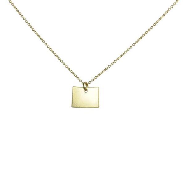 State Necklace - Necklaces - Gold - Gold / WY - Azil Boutique