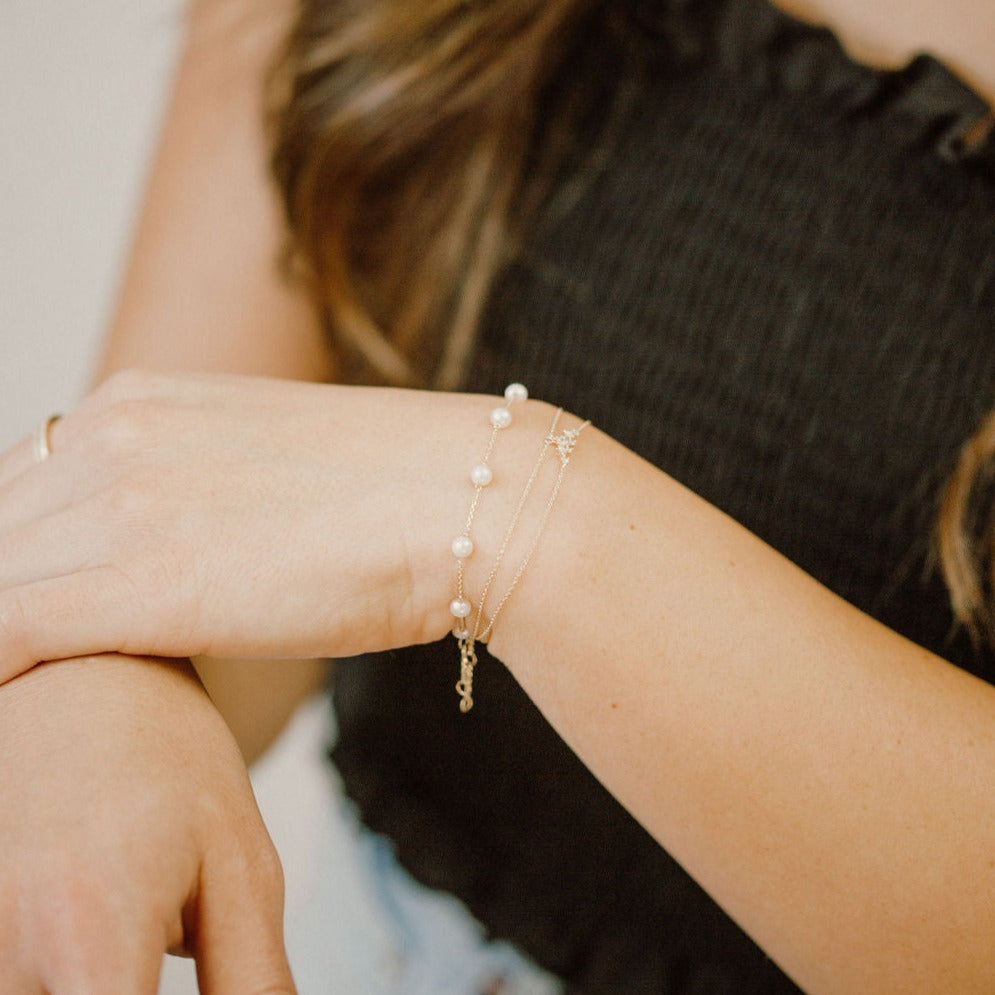 10k Solid Gold Pearl Bracelet - Bracelets -  -  - Azil Boutique
