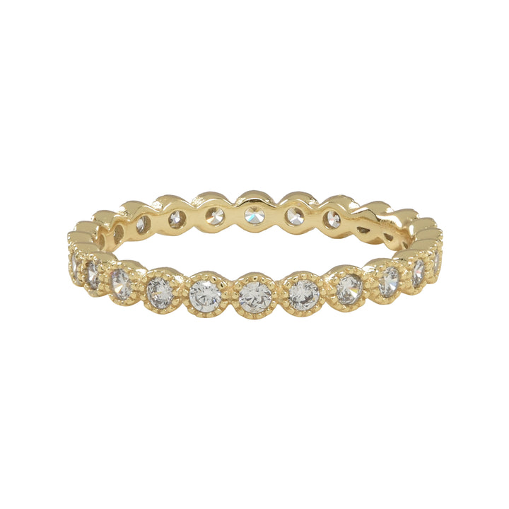 CZ Scallop Bezel Eternity Ring - Rings - Gold - Gold / 8 - Azil Boutique
