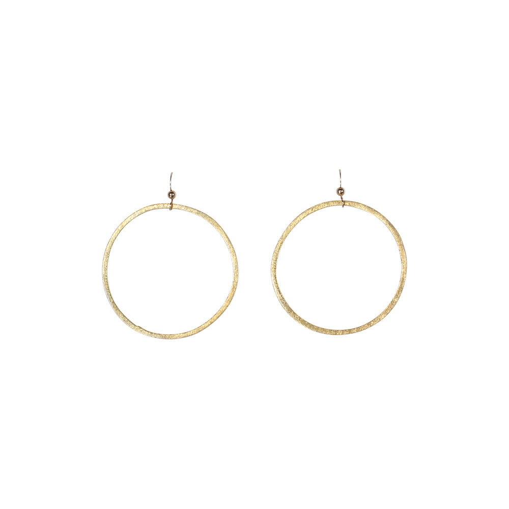 SALE - Brushed Hoop Earring - Earrings - Gold - Gold / Extra Large - Azil Boutique
