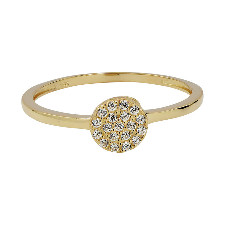10k Solid Gold CZ Circle Ring - Rings - Yellow Gold - Yellow Gold / 6 - Azil Boutique