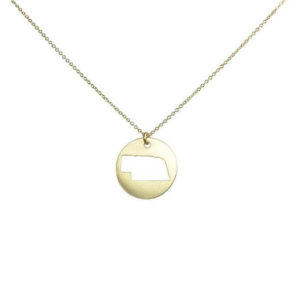 SALE - State Outline Necklace - Necklaces - Gold - Gold / NE - Azil Boutique