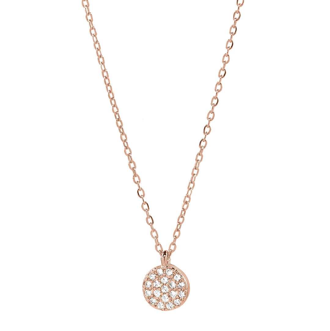 Round Multi CZ Necklace - Necklaces - Rosegold - Rosegold / 8mm - Azil Boutique