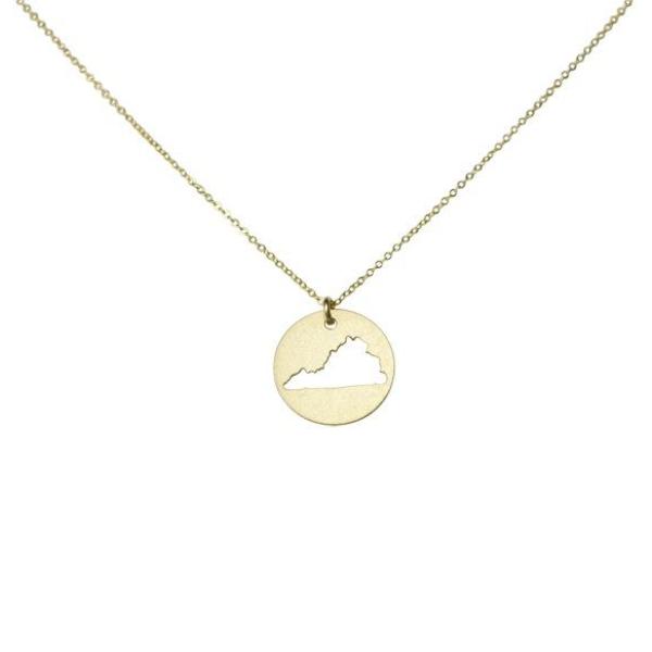 SALE - State Outline Necklace - Necklaces - Gold - Gold / VA - Azil Boutique