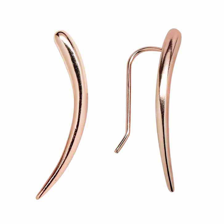 SALE - Curved Ear Crawler - Earrings - Rosegold - Rosegold / Right - Azil Boutique