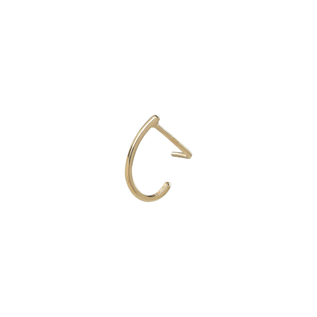 10K Solid Gold Nose Hoop - Earrings - Yellow Gold - Yellow Gold - Azil Boutique