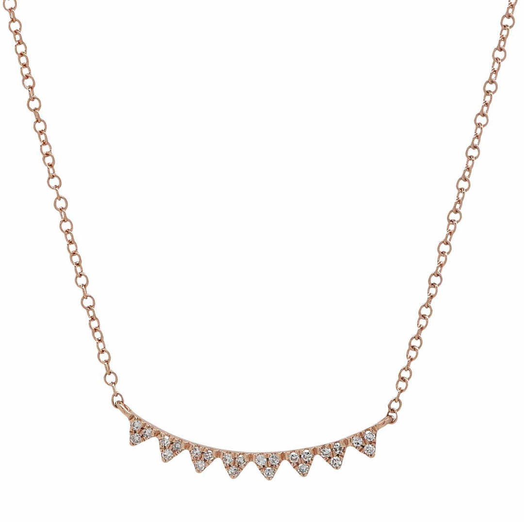 14k Diamond Chevron Necklace - Necklaces - Rose Gold - Rose Gold - Azil Boutique