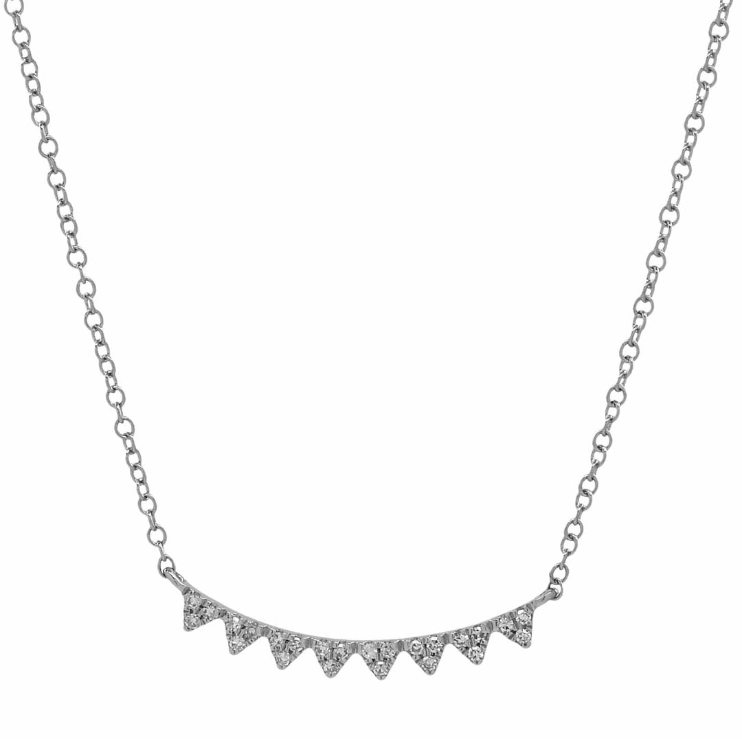 14k Diamond Chevron Necklace - Necklaces - White Gold - White Gold - Azil Boutique