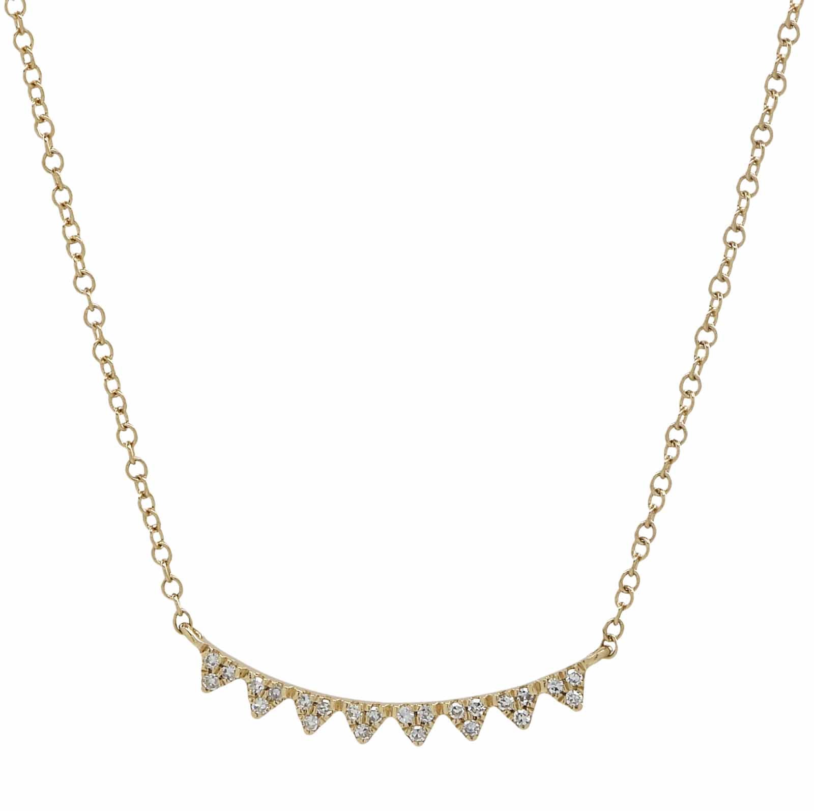 14K Yellow Gold 1 ctw Diamond Chevron Necklace | Shin Brothers Jewelers Inc.
