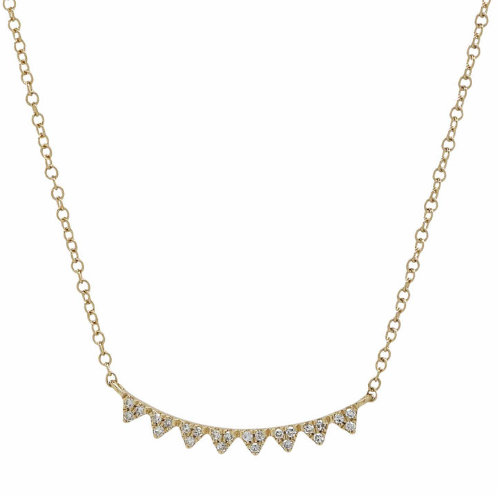 14k Diamond Chevron Necklace - Necklaces - Yellow Gold - Yellow Gold - Azil Boutique