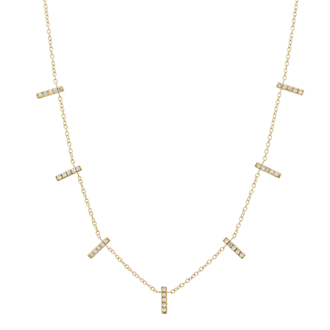 14k Diamond Multi-Bar Drop Necklace - Necklaces - Yellow Gold - Yellow Gold - Azil Boutique