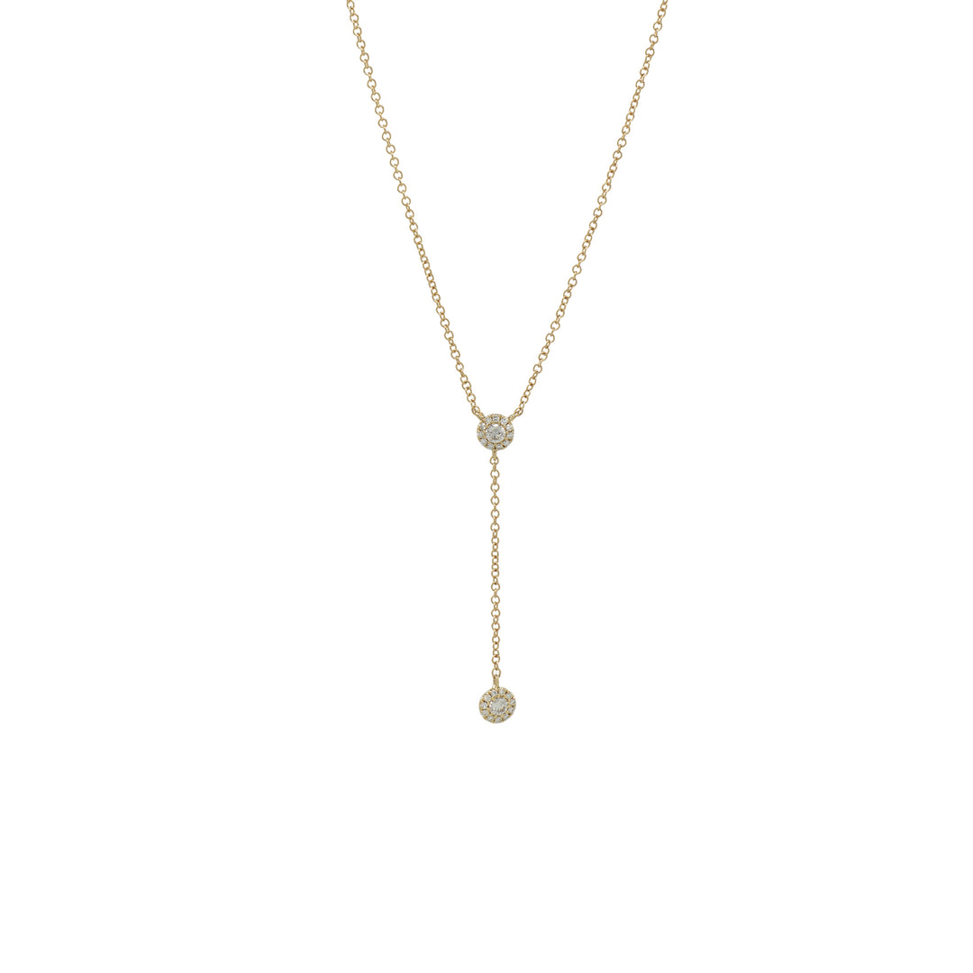 Diamond Y Drop Necklace - Necklaces - Yellow Gold - Yellow Gold - Azil Boutique