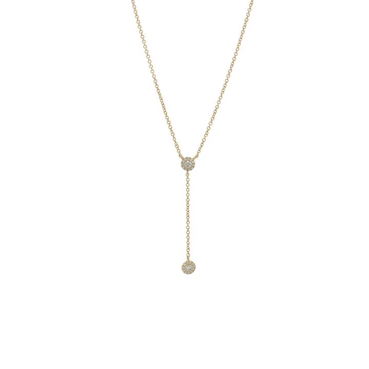 Diamond Y Drop Necklace - Necklaces - Yellow Gold - Yellow Gold - Azil Boutique