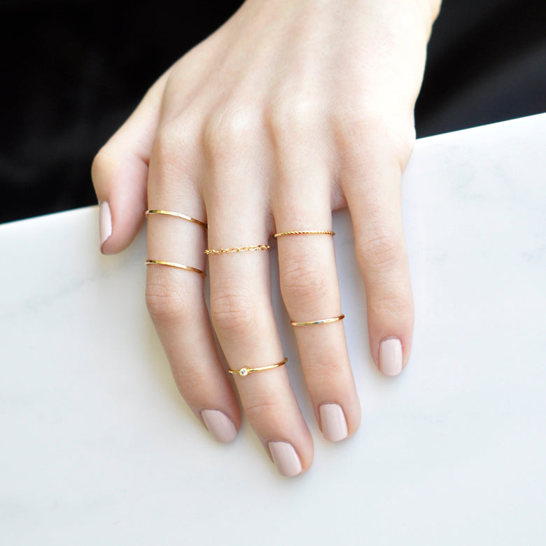 Hammered Band Ring - Rings -  -  - Azil Boutique